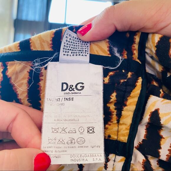 DG DOLCE GABBANA Gold Black Animal Print Corset Peplum Tank Top Blouse Shirt 40 - Picture 11 of 11